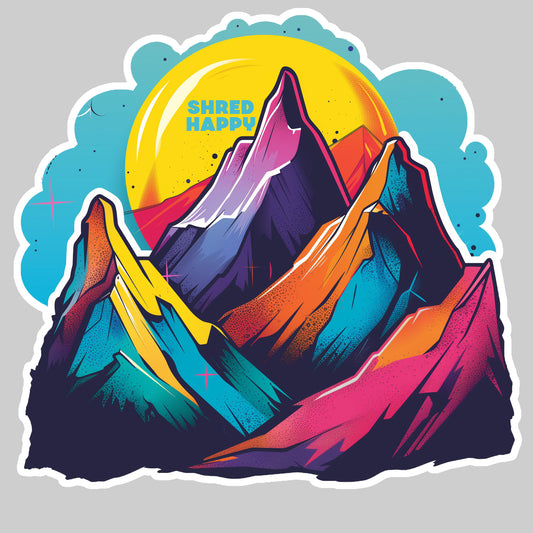 Neon Mountains Sticker