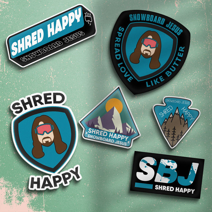 Snowboard Jesus Shred Happy